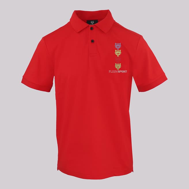 Philipp Plein Red Stretch Polo Shirt