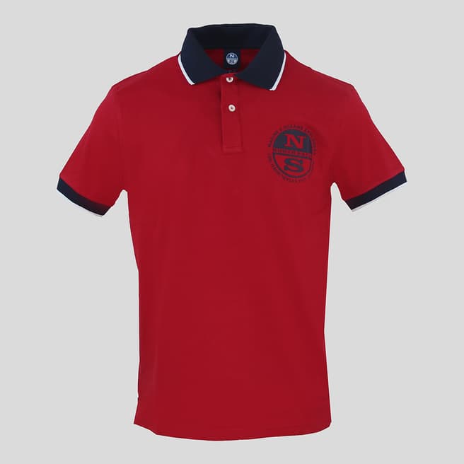 NORTH SAILS Red Colour Block Polo Shirt