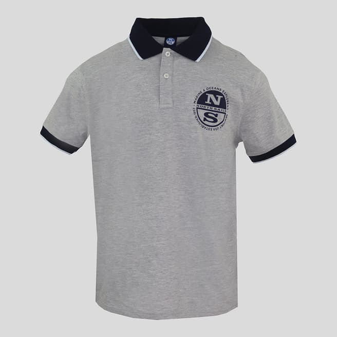 NORTH SAILS Grey Colour Block Polo Shirt
