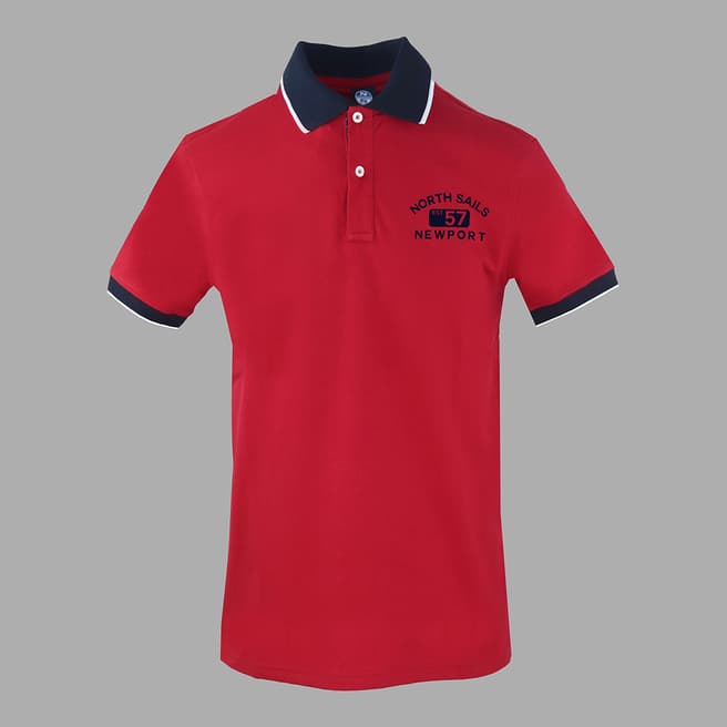 NORTH SAILS Red Logo Stretch Cotton Polo Shirt