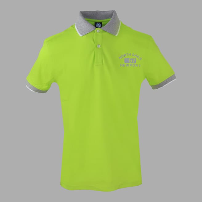 NORTH SAILS Green Logo Stretch Cotton Polo Shirt