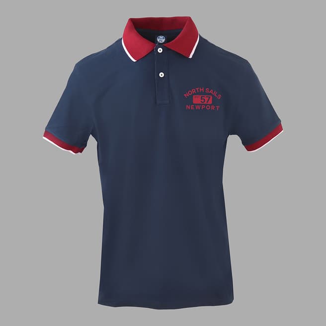 NORTH SAILS Navy Logo Stretch Cotton Polo Shirt