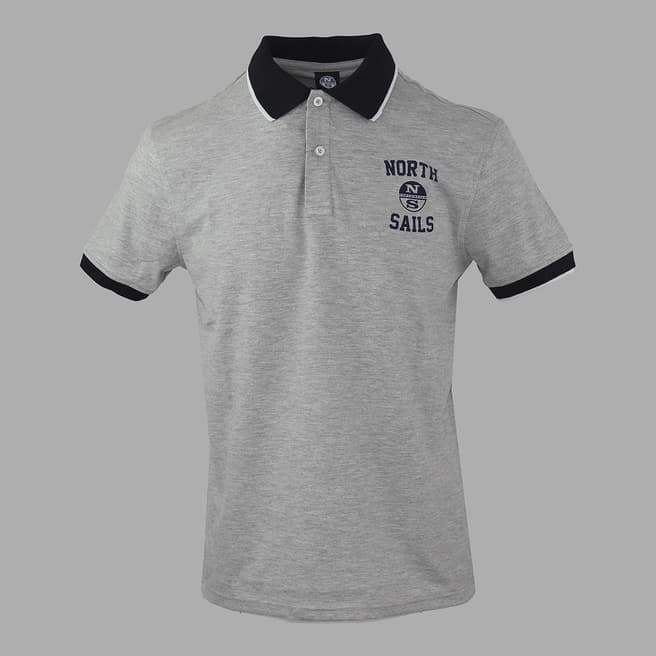 NORTH SAILS Grey Chest Logo Stretch Cotton Polo Shirt