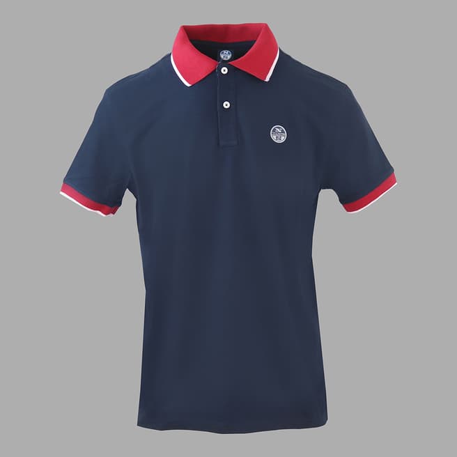 NORTH SAILS Navy Contrast Stretch Cotton Polo Shirt