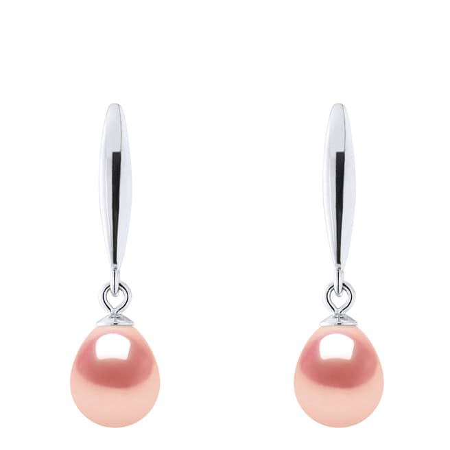 Atelier Pearls Silver/Pink Real Cultured Freshwater Pearl Earrings