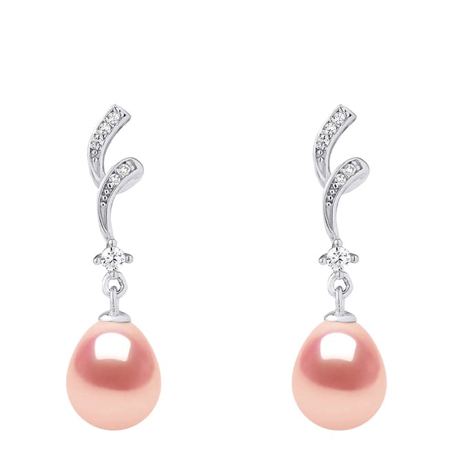 Atelier Pearls Silver/Pink Whirlpool Real Cultured Freshwater Pearl Earrings