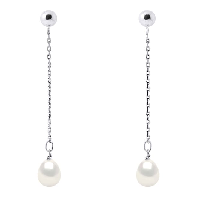 Atelier Pearls White Gold Real Cultured Freshwater Pearl Hanging Earrings