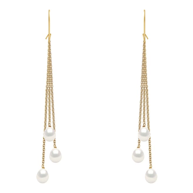 Atelier Pearls Yellow Gold Real Cultured Freshwater Pearls Earrings