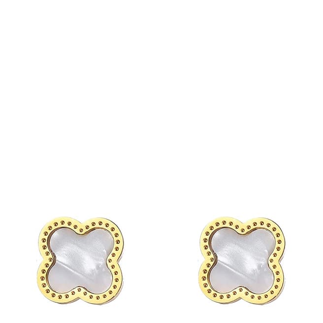 Chloe Collection by Liv Oliver 18K Gold Mother Of Pearl Stud Earrings