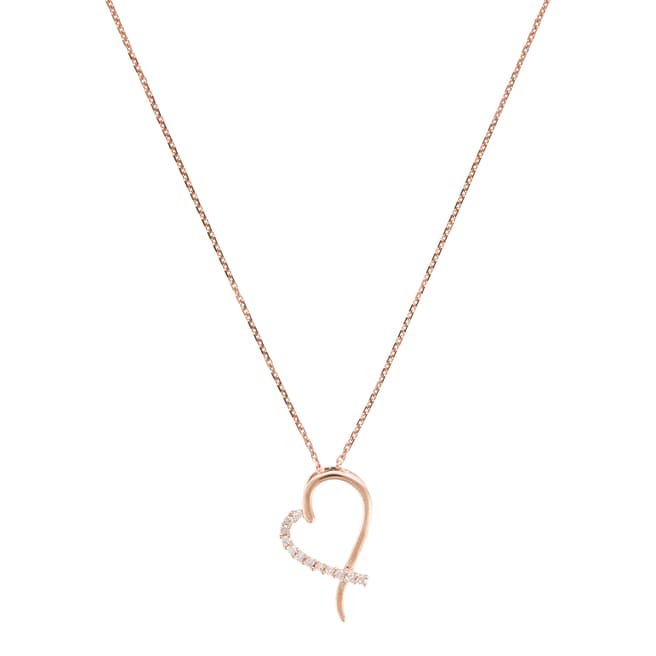 Paris Vendôme Rose Gold Heart Pendant Necklace