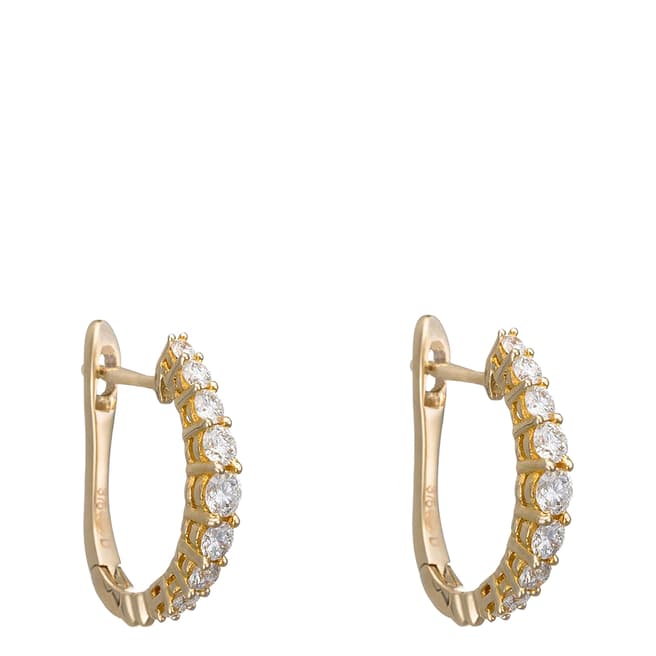 Le Diamantaire Gold Diamond Embellished Hoop Earrings