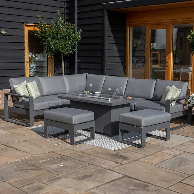 Maze SAVE £700 - Amalfi Large Corner Group With Fire Pit Table , Grey