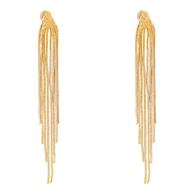 Chloe Collection by Liv Oliver 18K Gold Long Drape Earrings