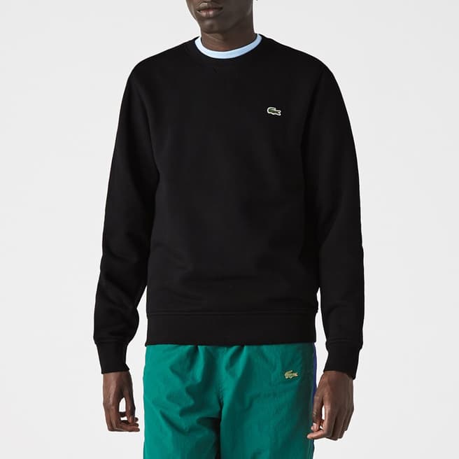 Lacoste Black Cotton Blend Logo Sweatshirt