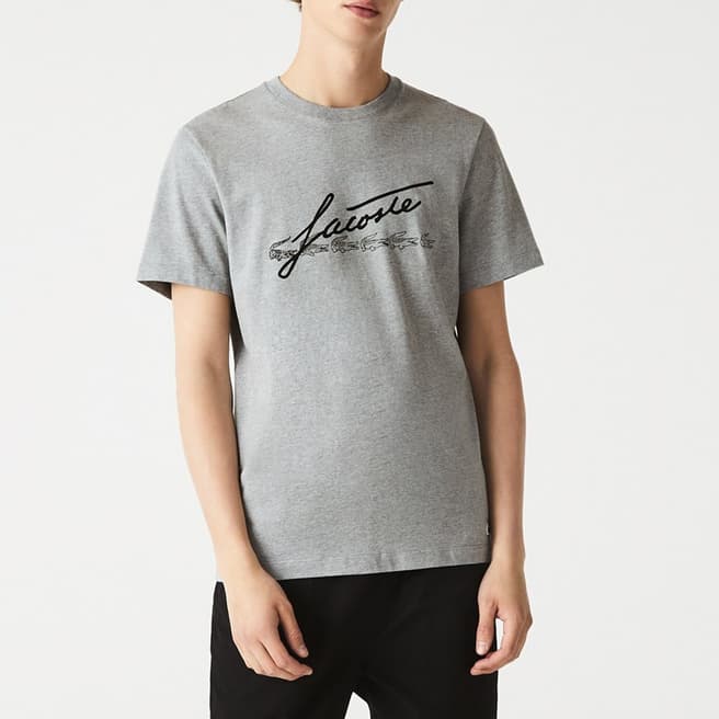 Lacoste Grey Script Logo T-Shirt