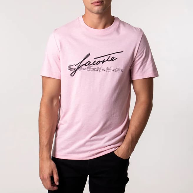 Lacoste Pink Script Logo T-Shirt
