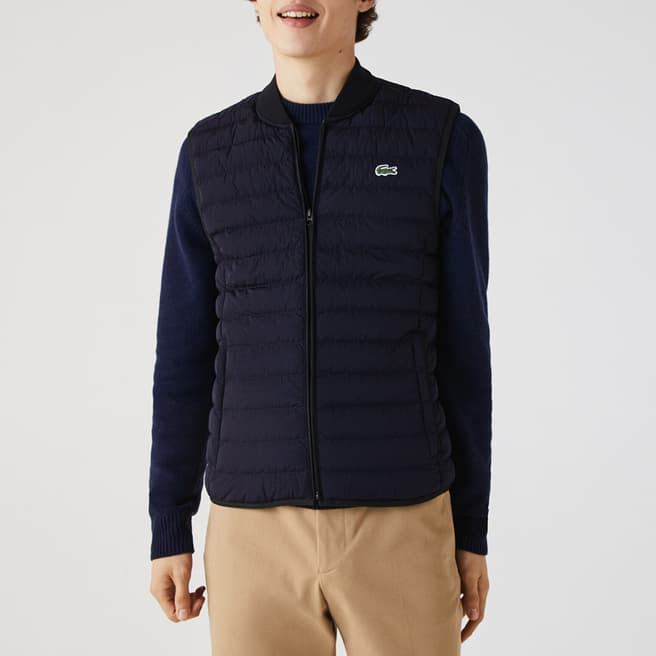 Lacoste Navy Quilted Gilet