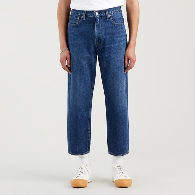Levi's Blue Wide Cropped Stretch Jeans