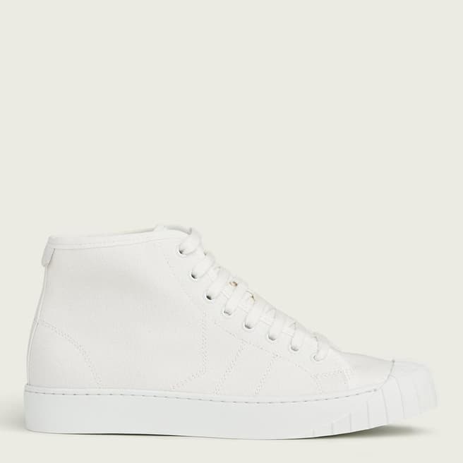 L K Bennett White Recycled Cotton Taylor Trainers