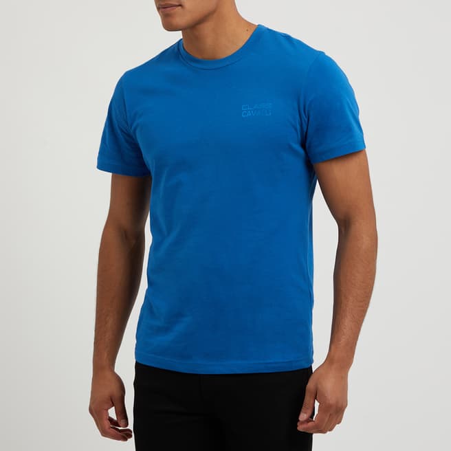 Cavalli Class Blue Back Logo Cotton T-Shirt