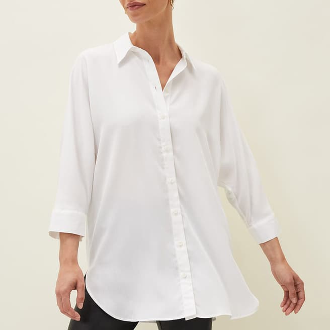 Phase Eight White Rosalle Longline Shirt 