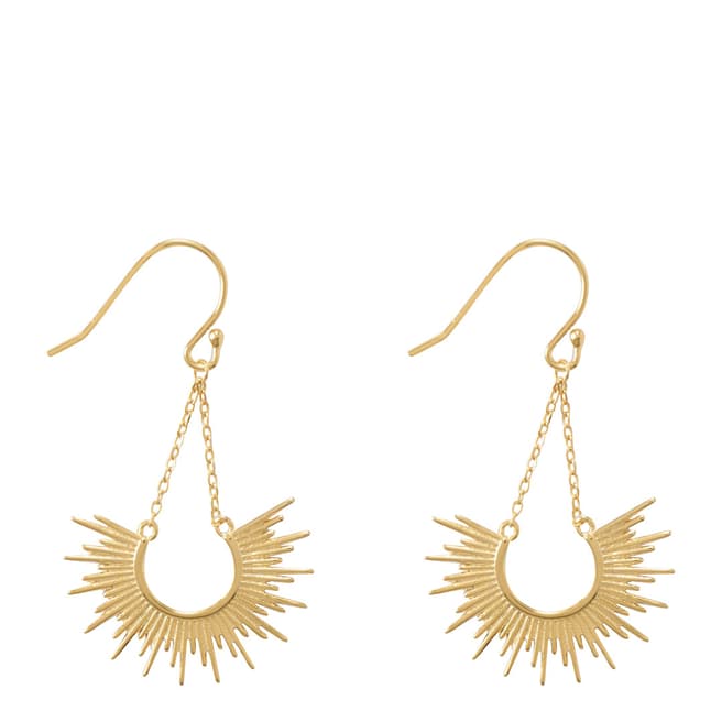 Liv Oliver 18K Gold Sunburst Drop Earrings