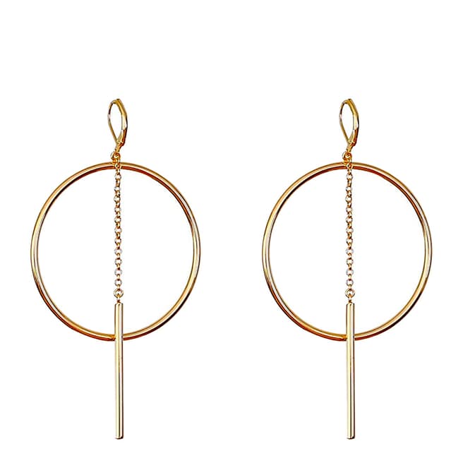 Liv Oliver 18K Gold Circular Chain Earrings