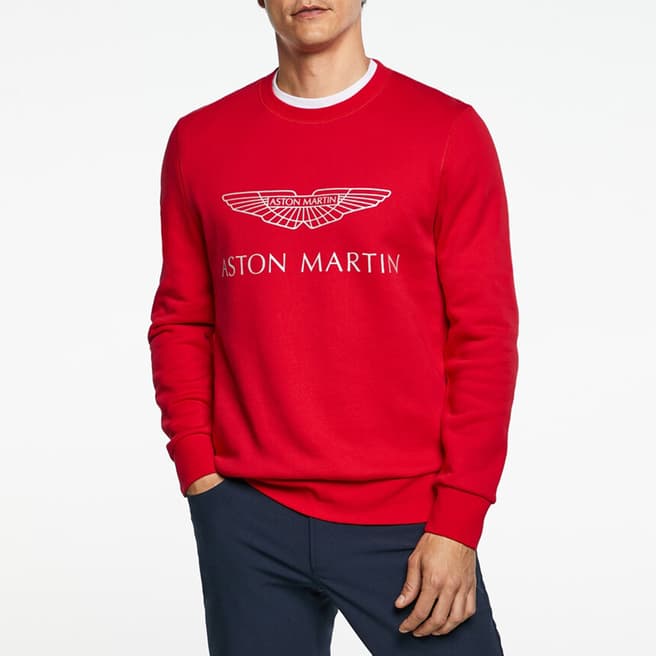 Hackett London Red AMR Cotton Sweatshirt