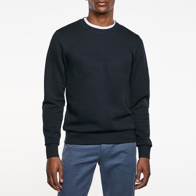 Hackett London Black Embossed Cotton Sweatshirt