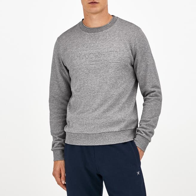 Hackett London Grey Embossed Cotton Sweatshirt