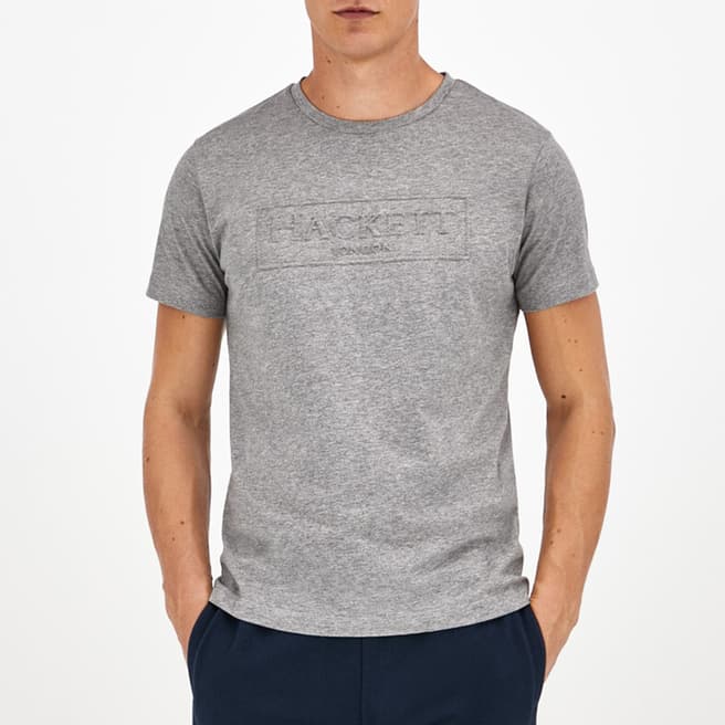 Hackett London Grey Embossed Cotton T-Shirt