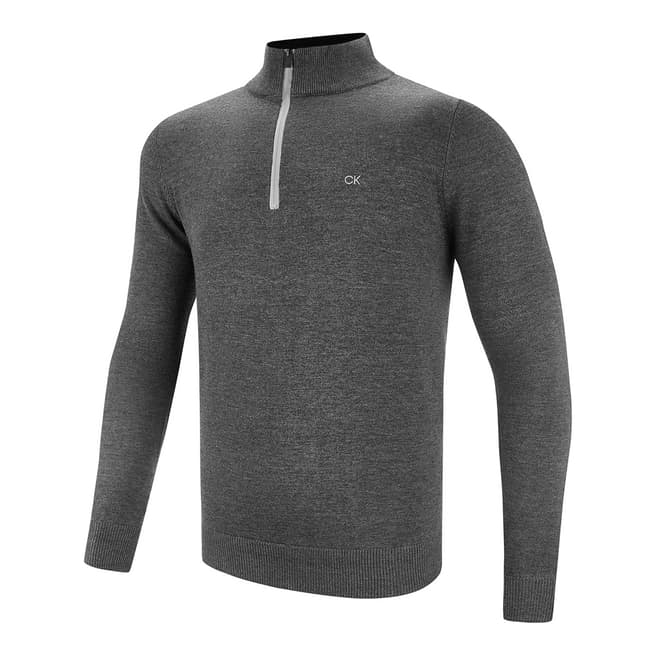 Calvin Klein Golf Charcoal 1/4 Zip Contrast Sweater
