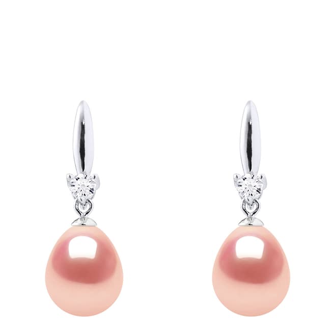 Mitzuko Silver/Natural Pink Real Cultured Freshwater Pearl Earrings