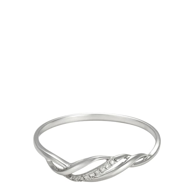 Le Diamantaire Silver Diamond Embellished Twist Ring