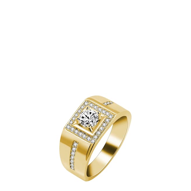 Stephen Oliver 18K Gold Zircon Solitaire Band Ring