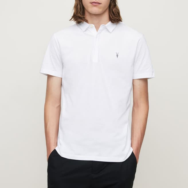 AllSaints White Brace Polo Shirt