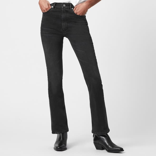 AllSaints Black Ciara High Waist Bootcut Stretch Jeans