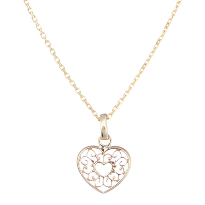 Or Eclat Yellow Gold Heart Pendant Necklace