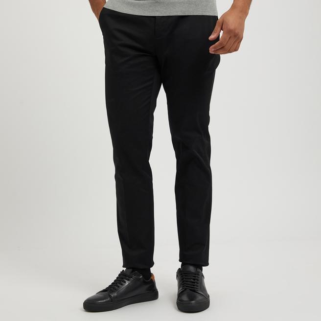 Reiss Black Hamilton Stretch Cotton Trousers