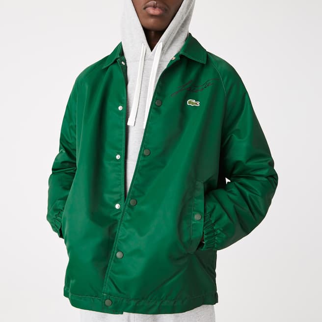Lacoste Green Collared Straight Fit Jacket