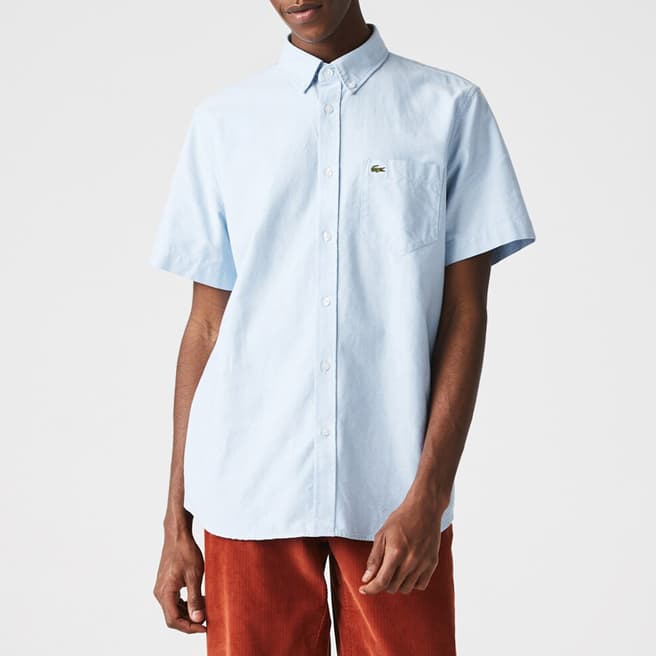 Lacoste Light Blue Short Sleeve Cotton Shirt