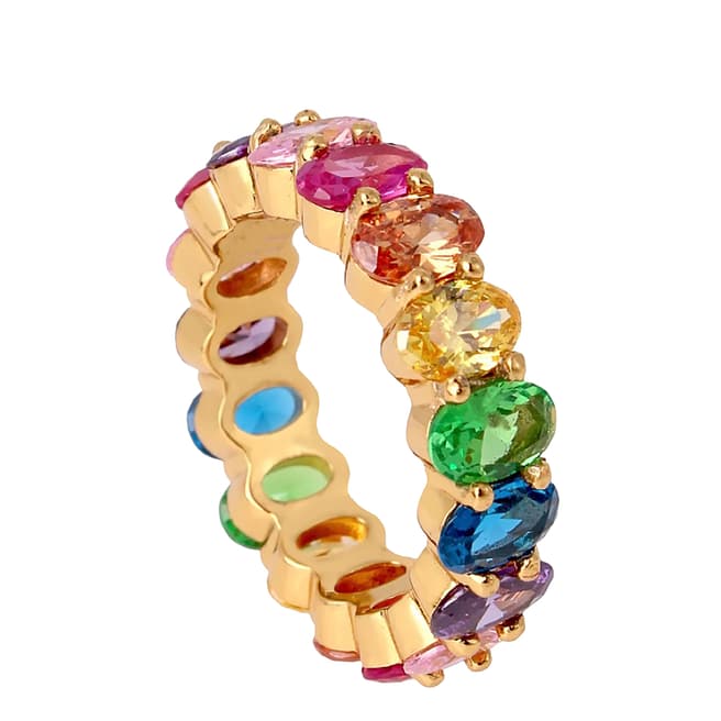 Liv Oliver 18K Gold Multi Colour Stone Ring
