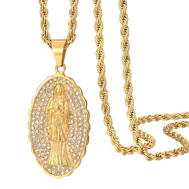 Stephen Oliver 18K Gold Religious Cz Necklace