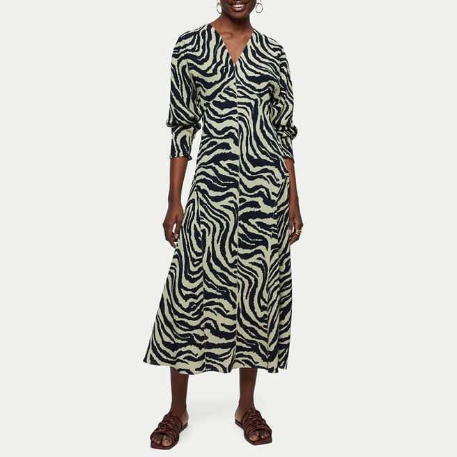 Jigsaw Green Animal Print Maxi Dress
