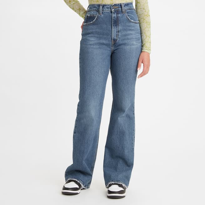 Levi's Blue 70s High Waisted Flared Leg Stretch Jeans