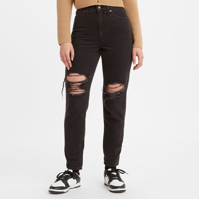 Levi's Black Distressed Skinny Mom Jeans