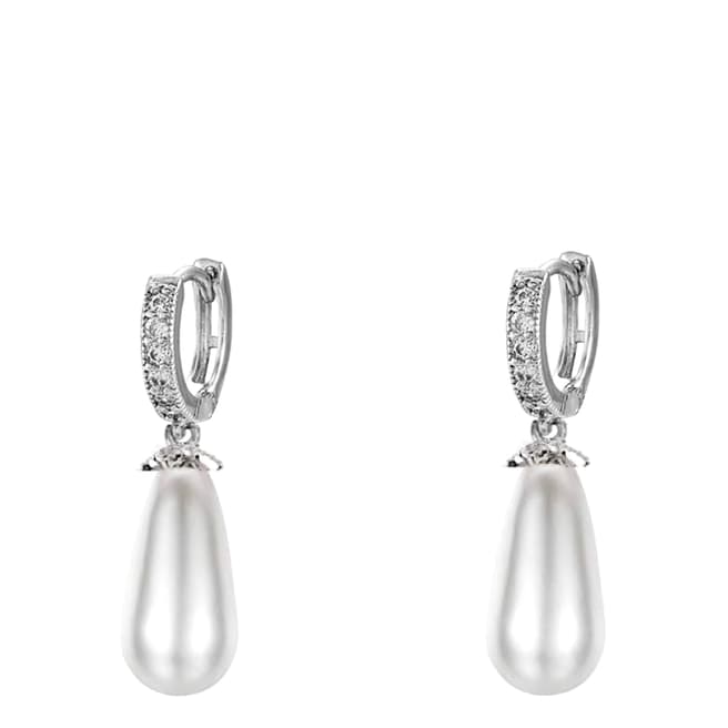 Liv Oliver Silver & Pearl Drop Earrings