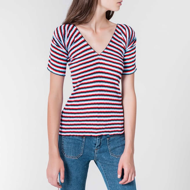 Sonia Rykiel Multi Striped Cotton T shirt