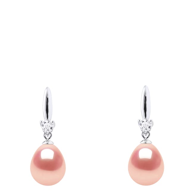 Atelier Pearls Silver/Natural Pink Real Cultured Freshwater Pearl Earrings