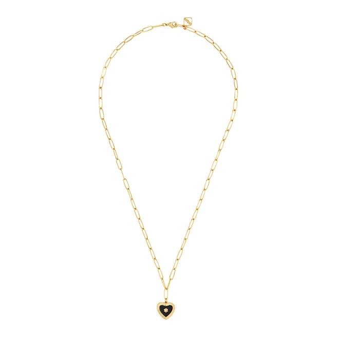 MeMe London 18K Gold Black Heart Necklace
